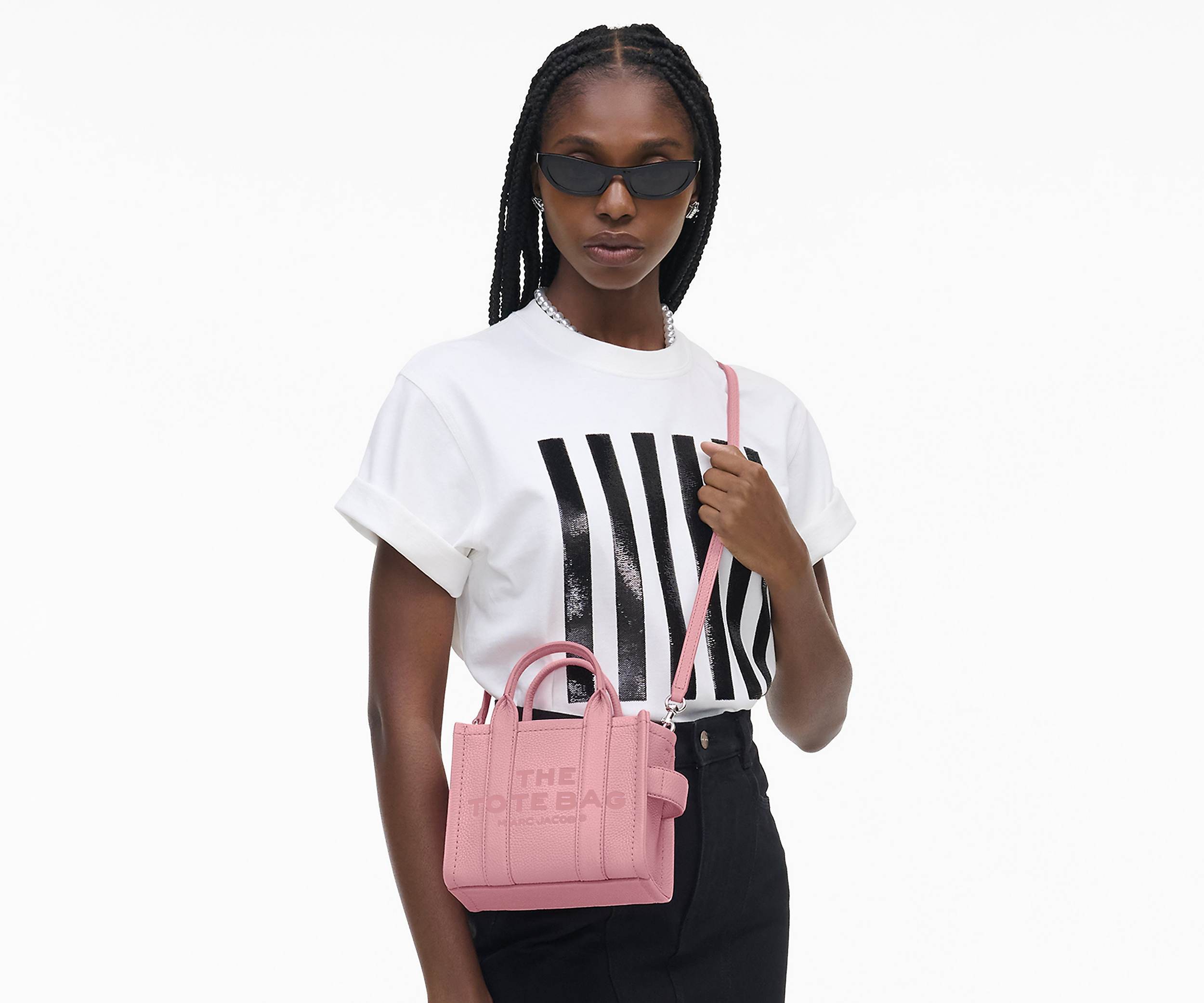 Marc Jacobs The Leather Crossbody Tote Bag In Pink