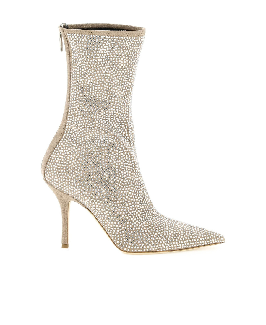Paris Texas 'holly Mama' Diamond Decoration And Ankle Boots In Nude