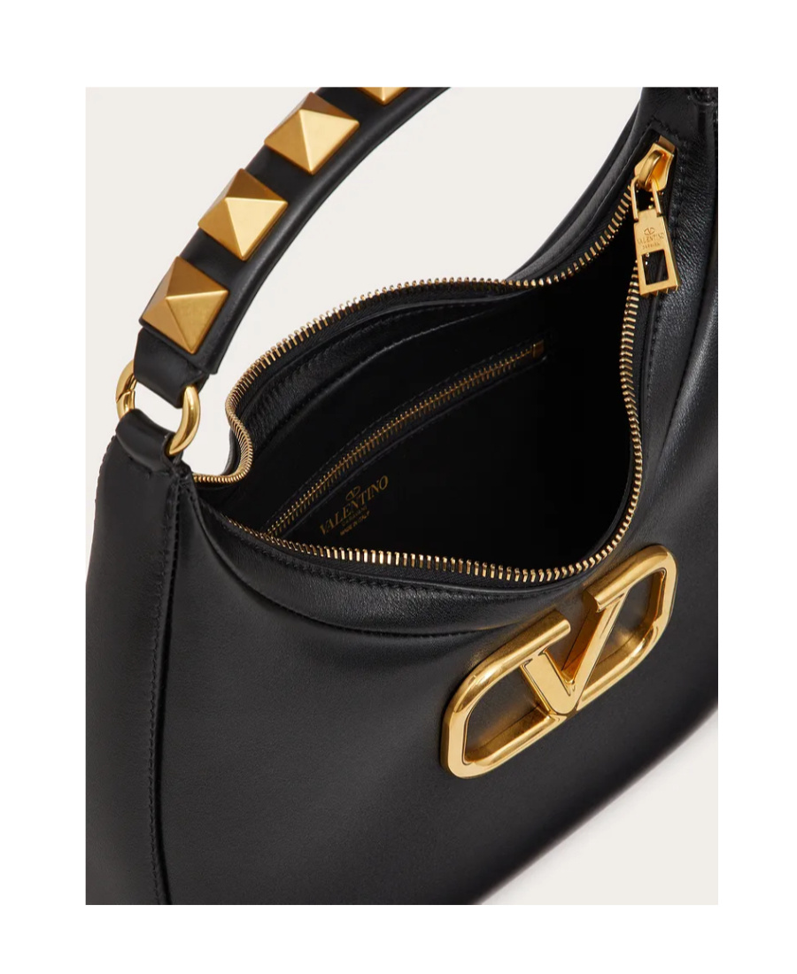 Valentino Vlogo Roman Stud Tote Bag In Black