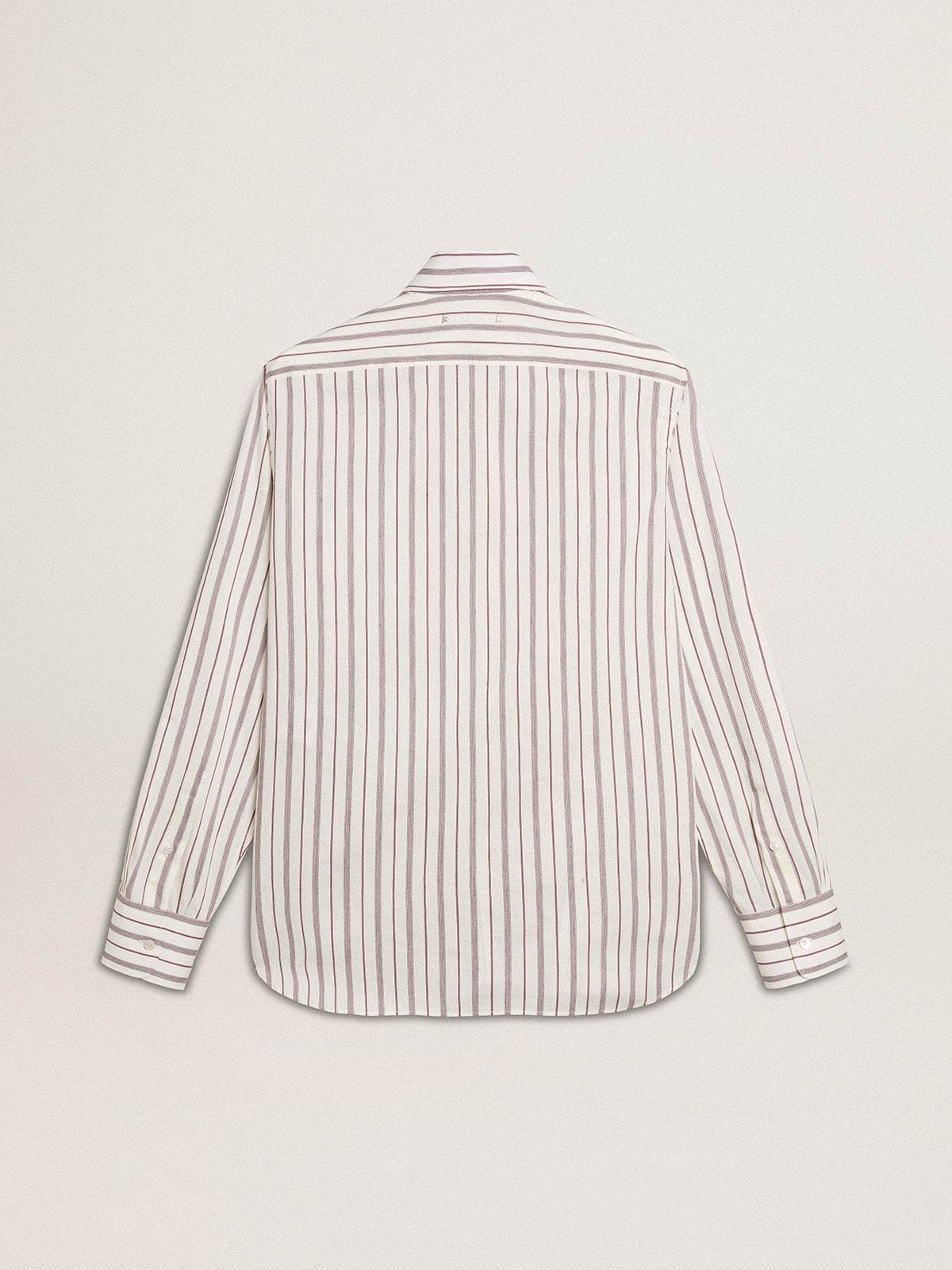 Golden Goose Striped Shirt In White
