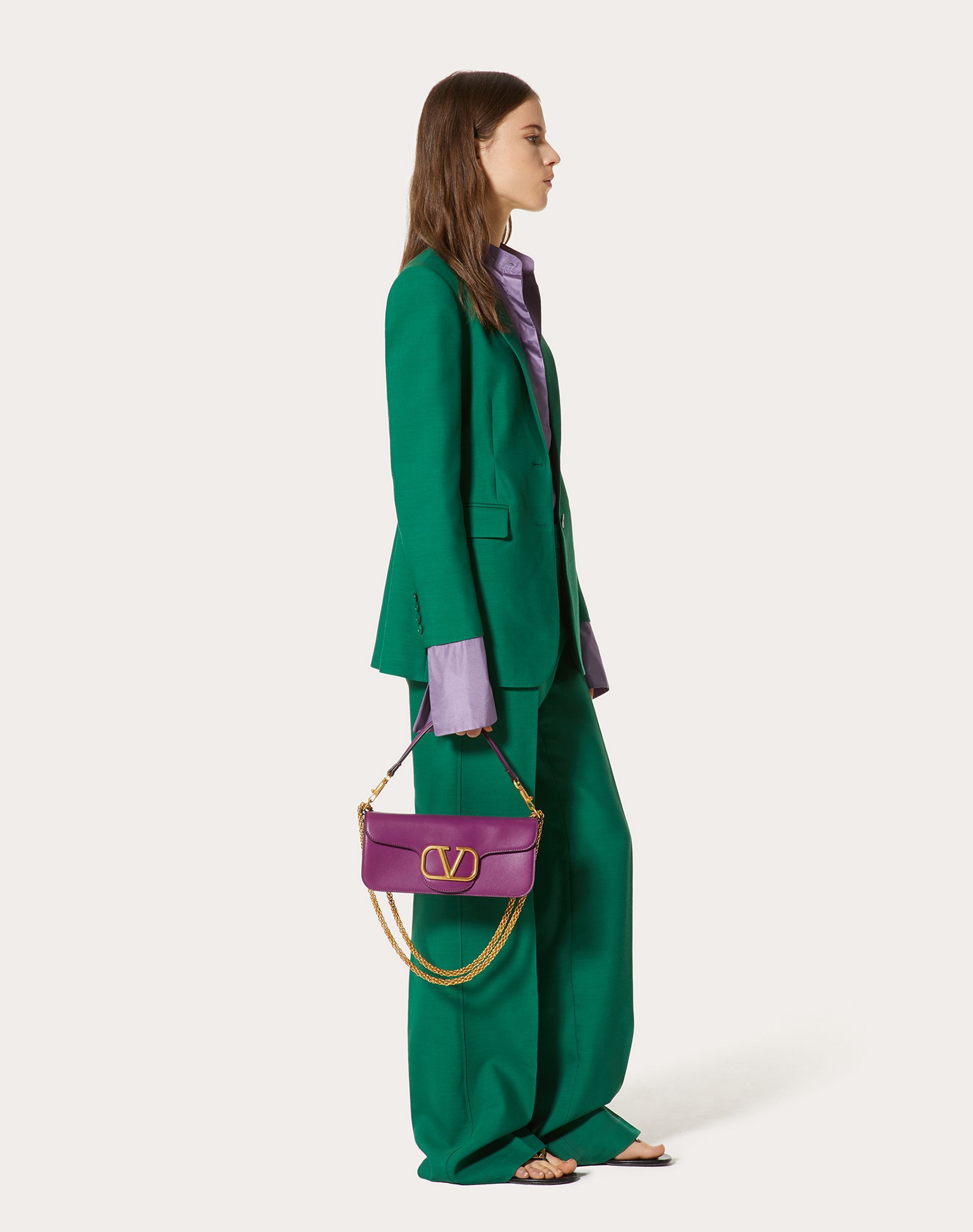 Valentino High-waist Wide-leg Trousers In Green