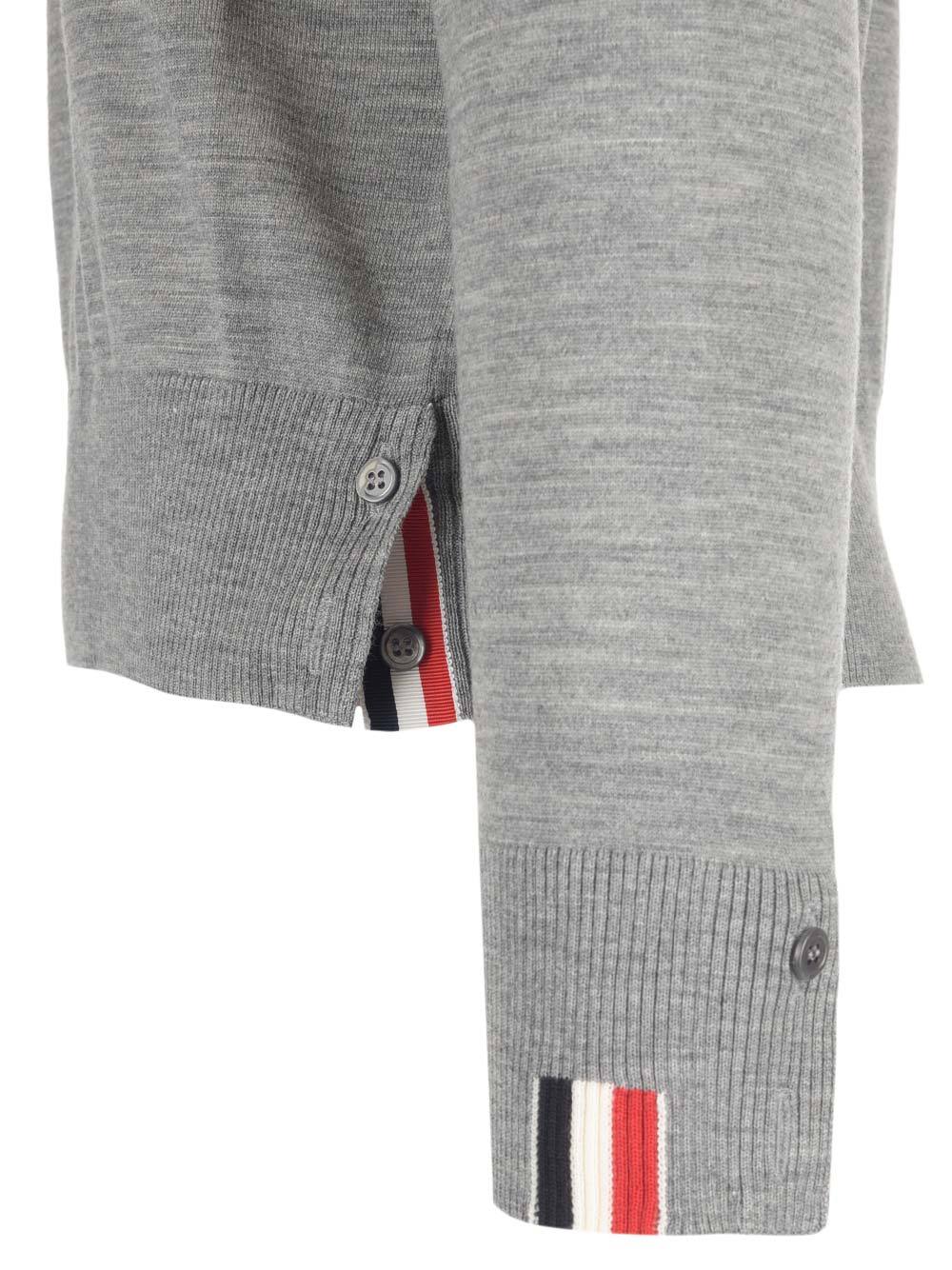 THOM BROWNE LOGO-PATCH WOOL SWEATSHIRT