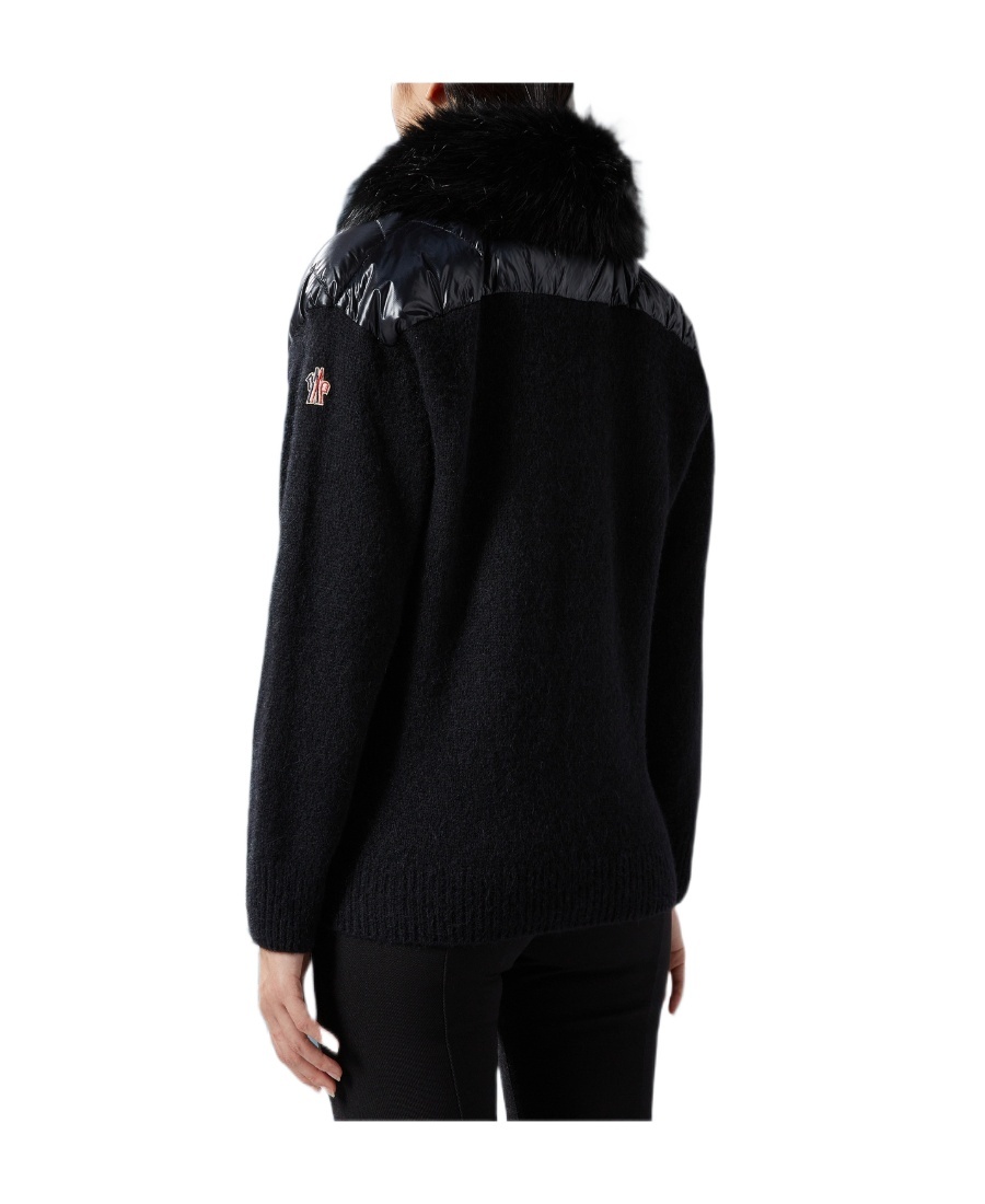 Moncler Knit-sleeves Padded Jacket In Black