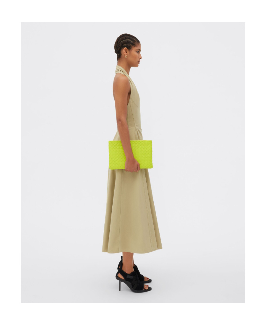 Bottega Veneta Intrecciato Makeup Bag In Yellow