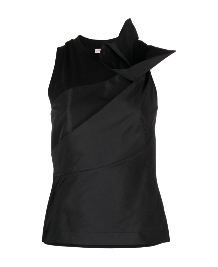 Alexander Mcqueen Asymmetric Sleeveless Top In Black