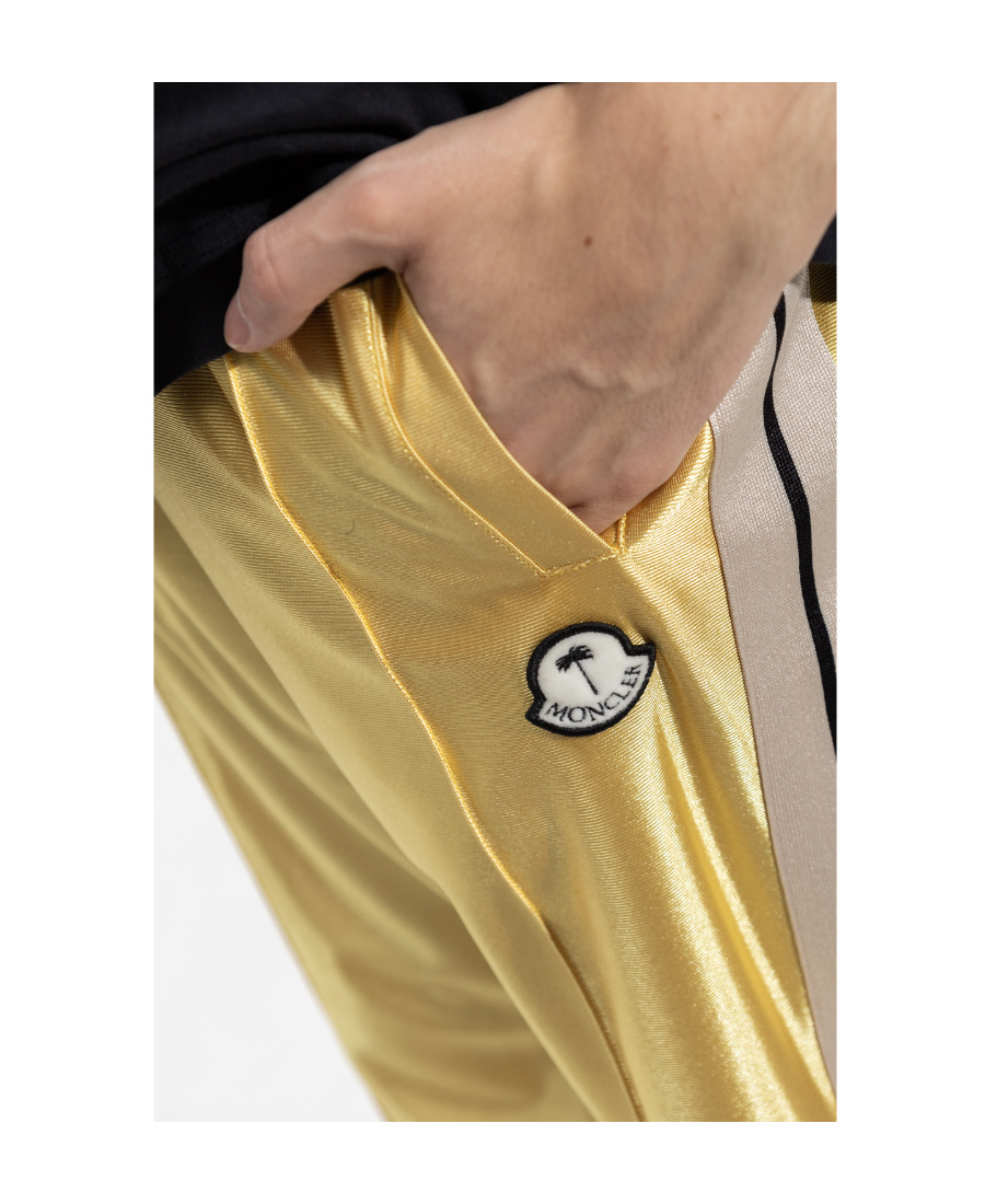 Moncler X Palm Angels Metallic Track Pants In Yellow