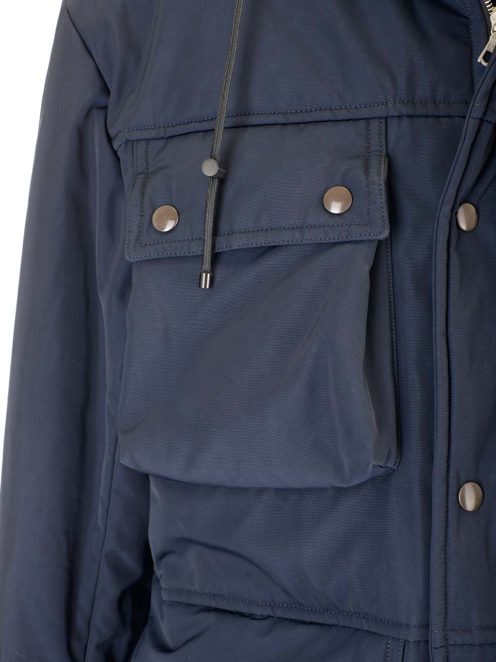 Dries Van Noten Long-sleeved Parka Coat In Blue