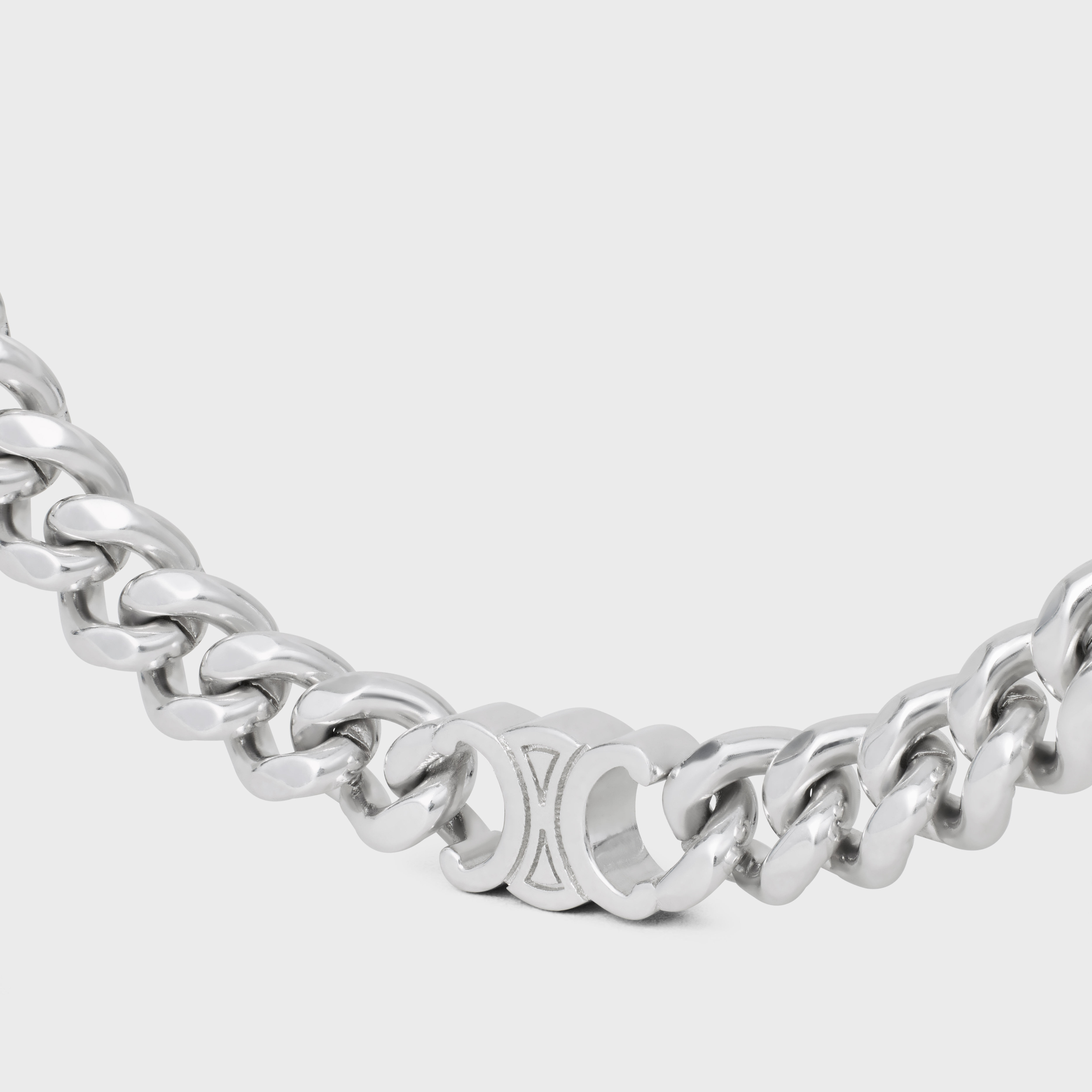 Celine Triomphe Small Necklace In Gray