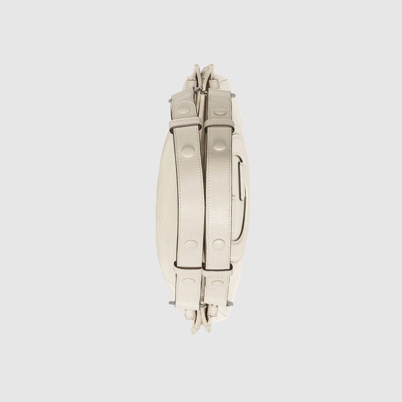 Gucci Quilted Chain Strap Top Handle Tote Bag In White