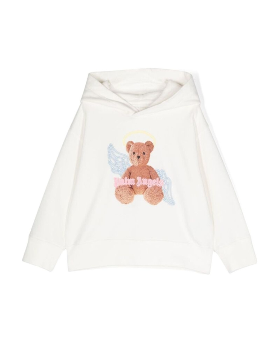 Palm Angels Graphic-print Cotton Hoodie In White
