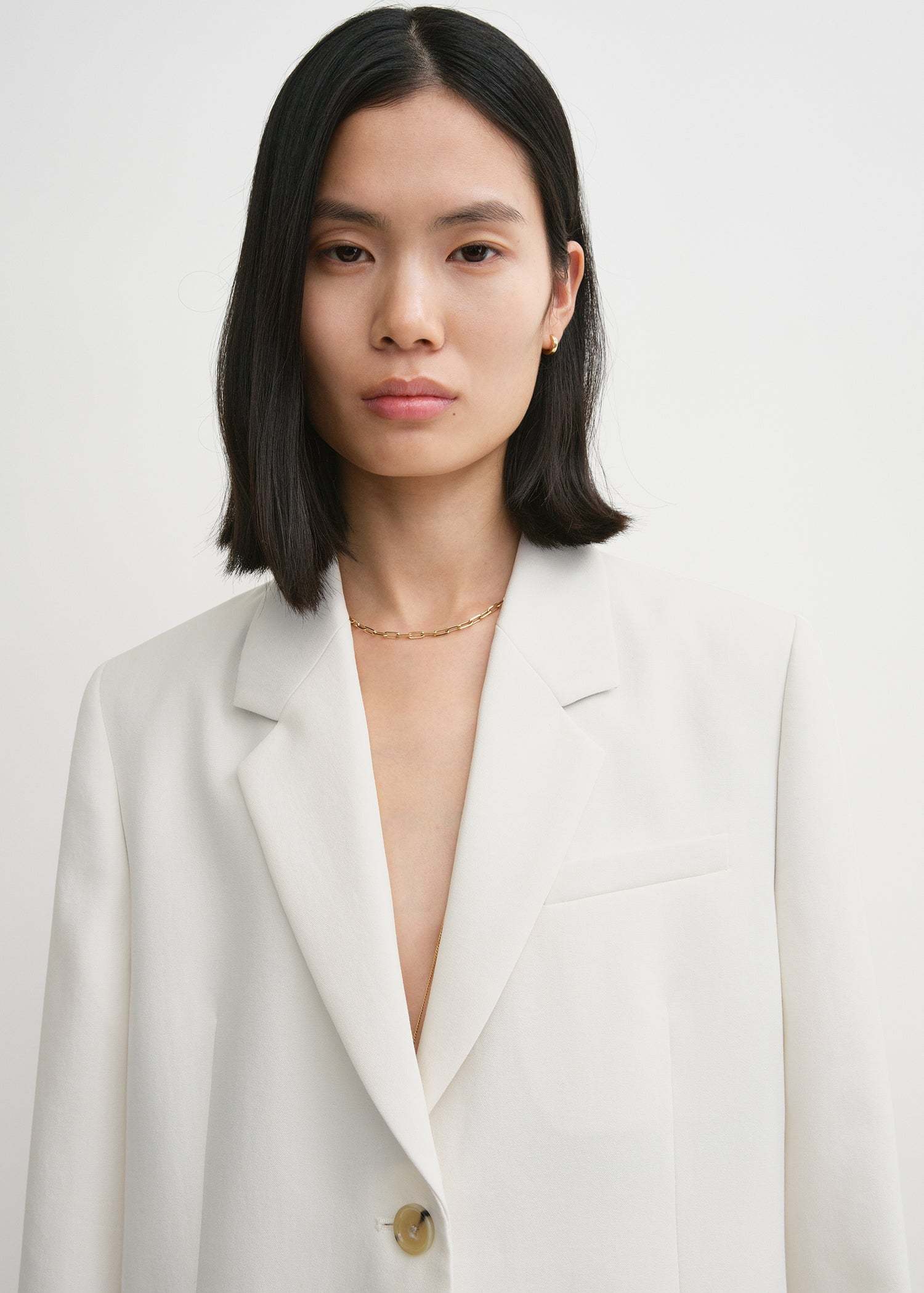 Totême Off-white Single-breasted Blazer In White