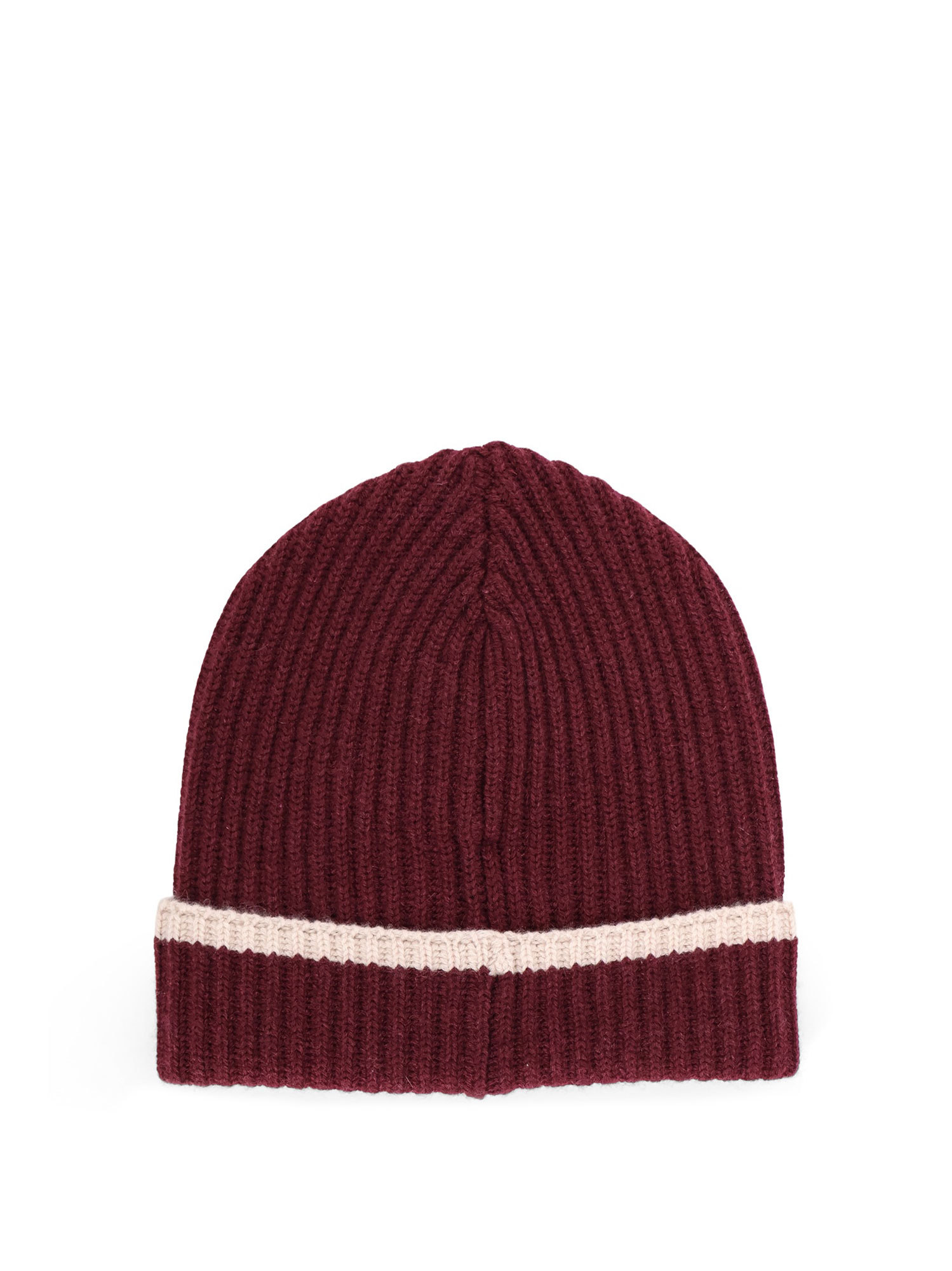 Brunello Cucinelli Cashmere Hat Monili Detail Fold Ribbed Knit In Brown
