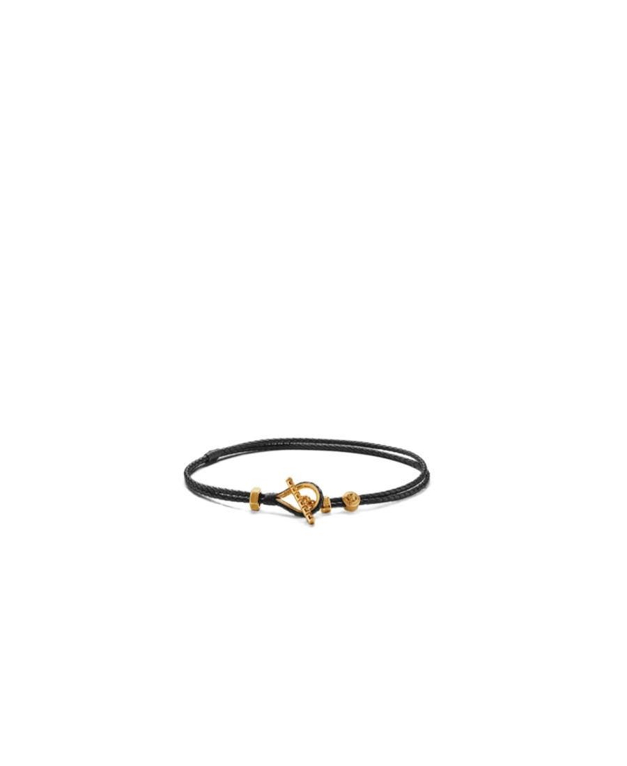 Versace Greca Braided Leather Necklace In Black