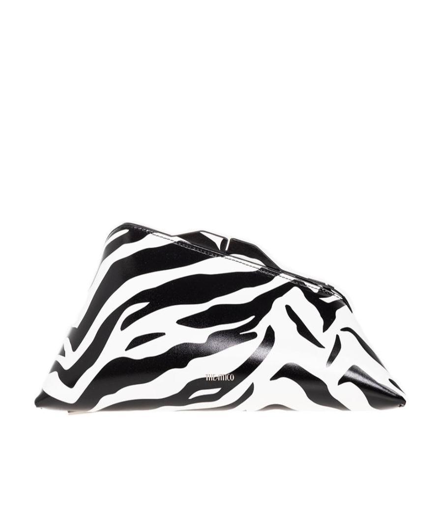 Attico The 8.30pm Animal Printed Clutch Bag In White