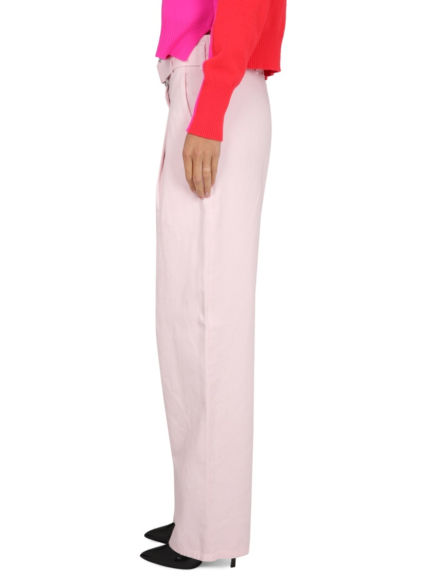 Shop Philosophy Di Lorenzo Serafini Belt Ring Denim Trousers In Pink