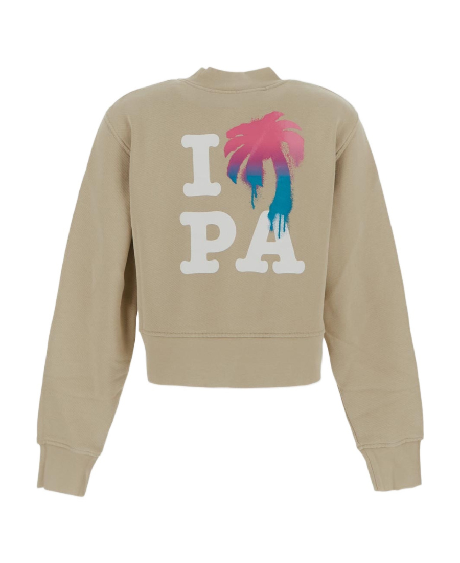 Palm Angels Graphic-print Long-sleeve Sweatshirt In Nude