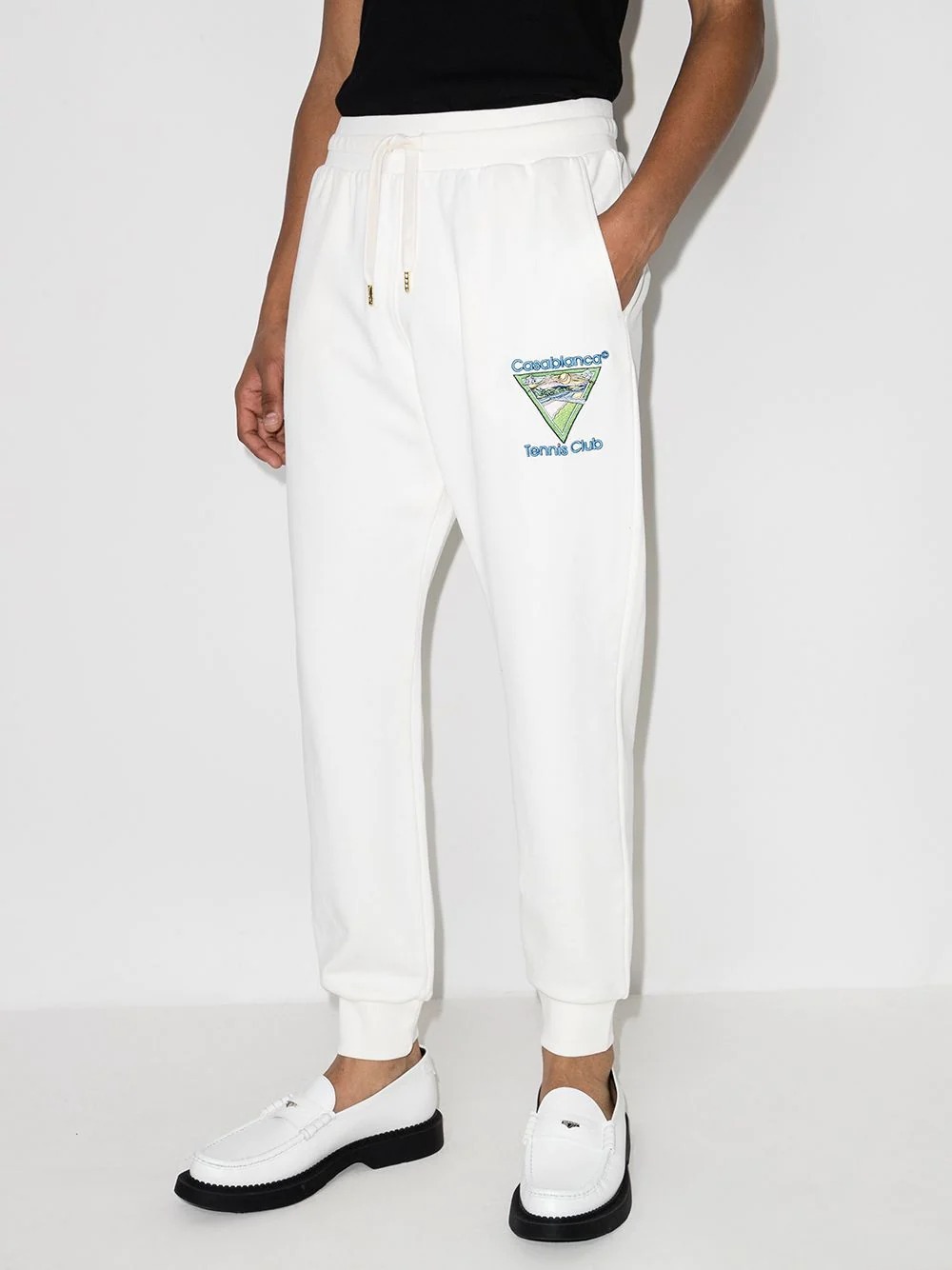 Casablanca Logo-embroidered Drawstring Track Pants In White