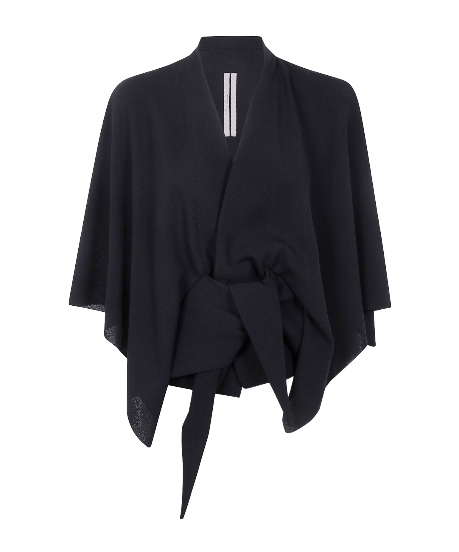 Rick Owens Tie-front Cape Top In Black