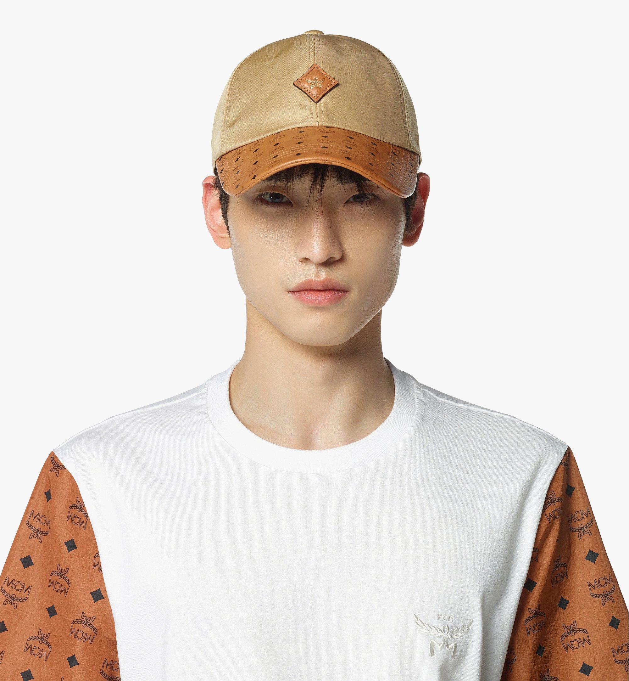 Mcm Classic Cap In Econyl And Leather In Brown
