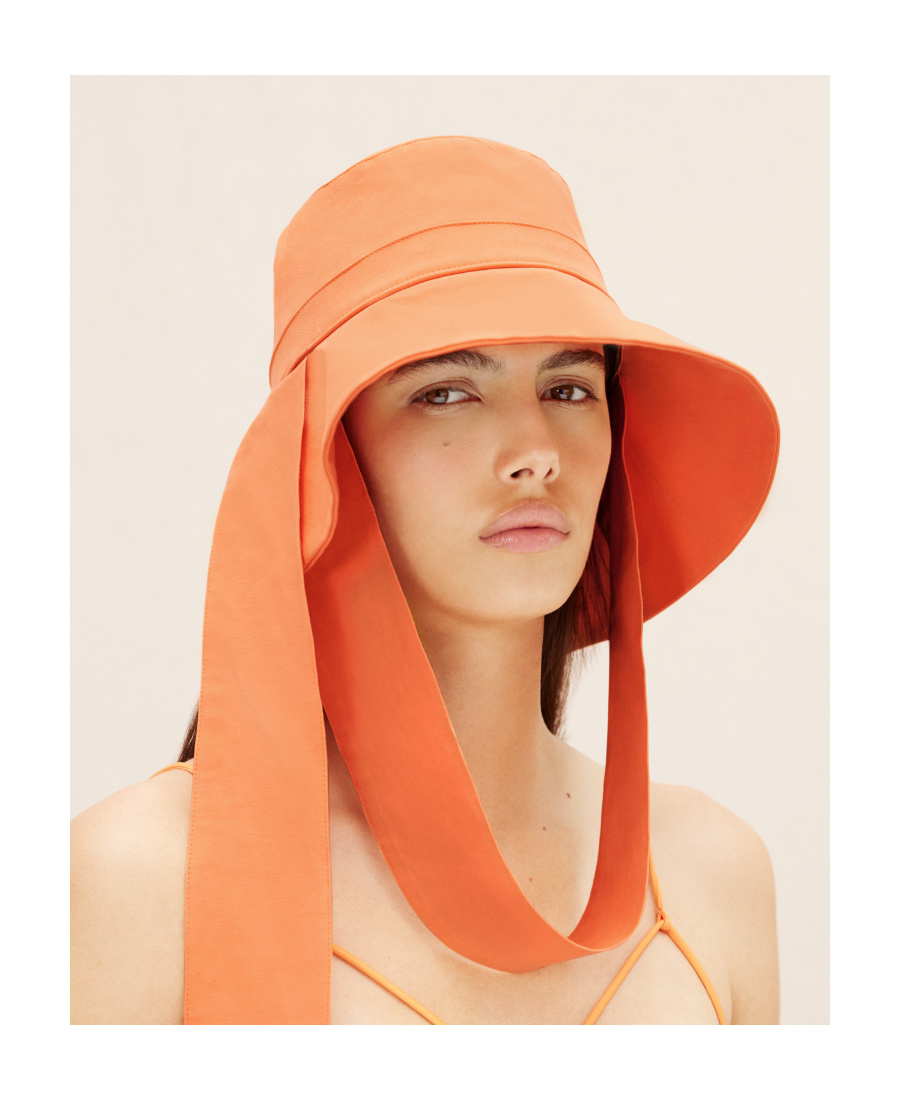Jacquemus Le Bob Bando Bucket Hat In Orange