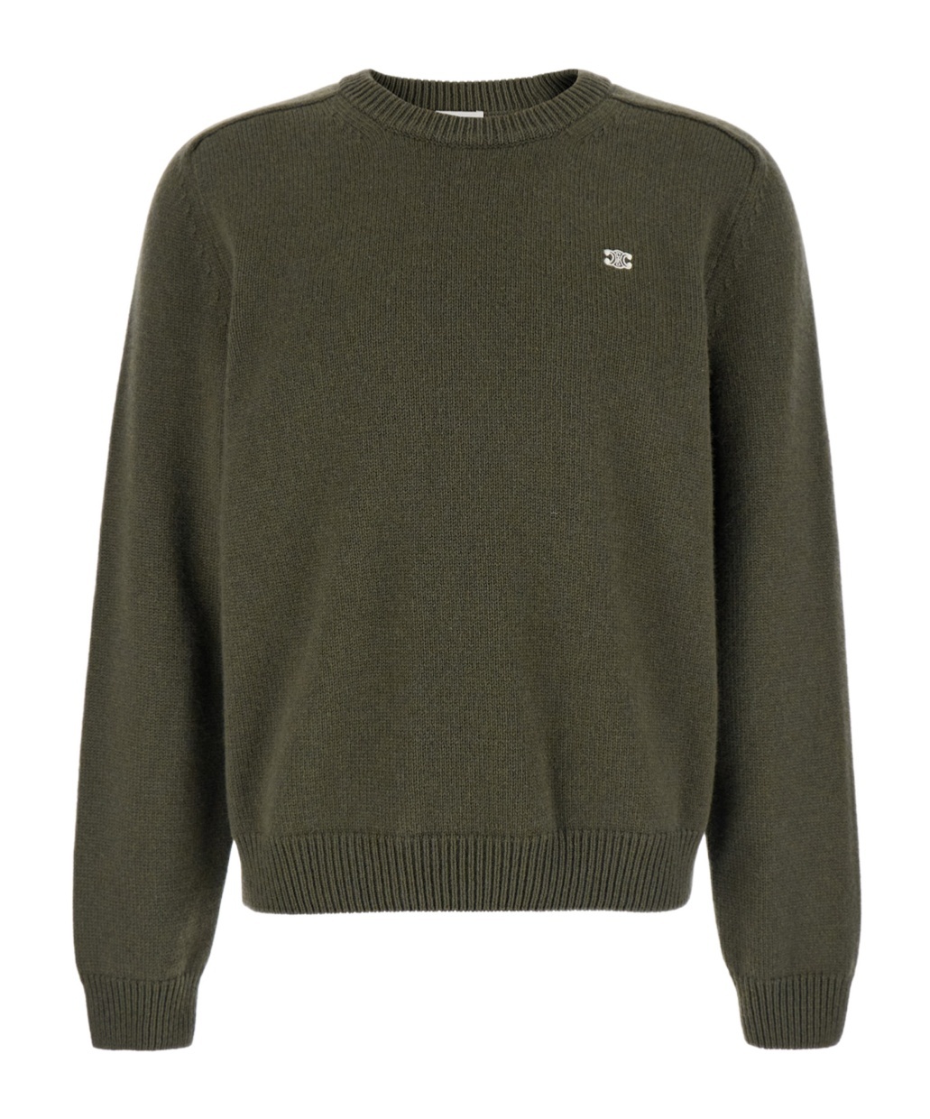 Celine Wool Long-sleeved Sweater In Green