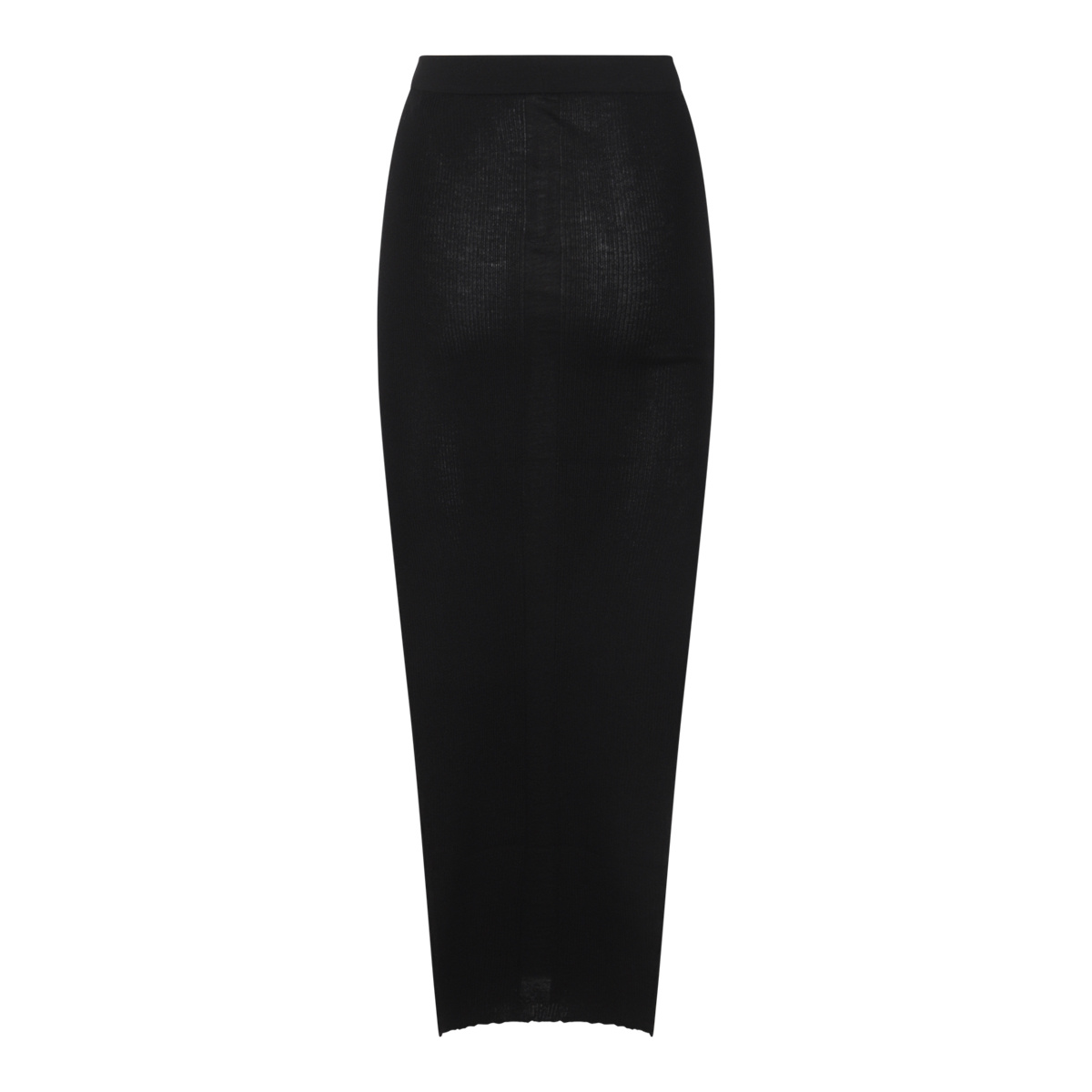 Rick Owens Womens Black Soft Pillar Stretch-wool Blend Maxi Skirt In Black