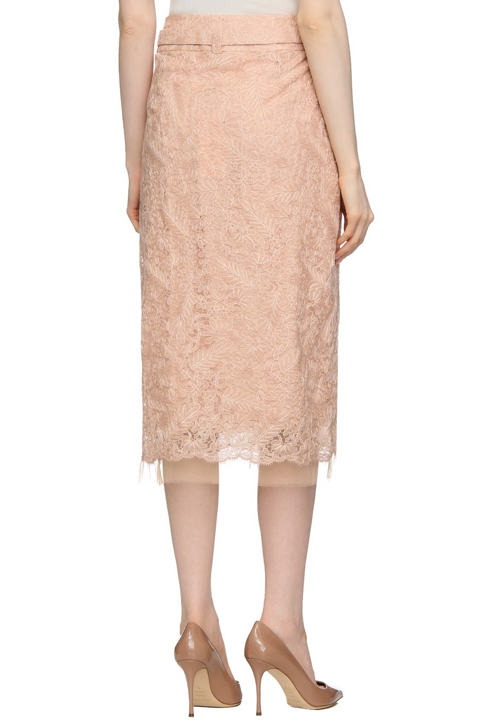 Ermanno Scervino Lace Skirt In Peach
