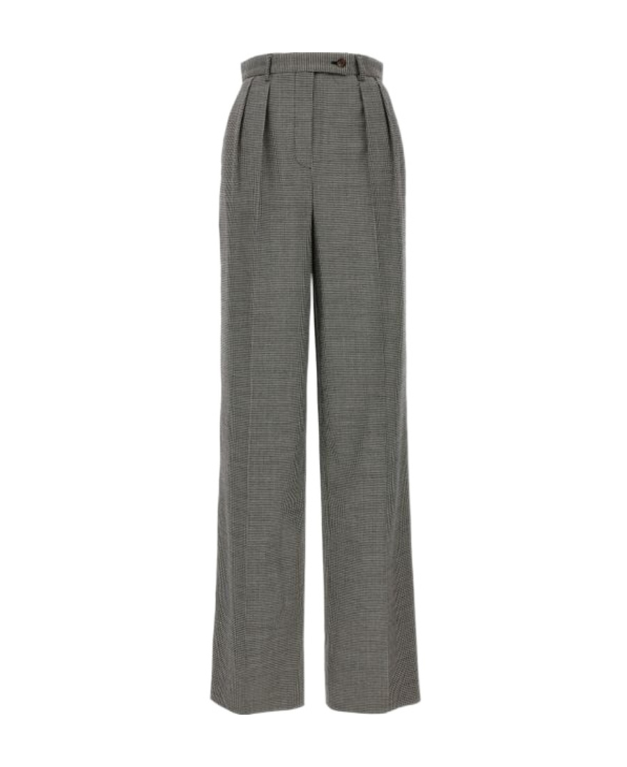 Rochas Puppytooth-pattern Virgin Wool Trousers In Black