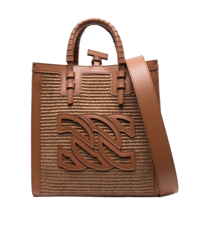 Casadei Baurivage Woven Tote Bag In Brown