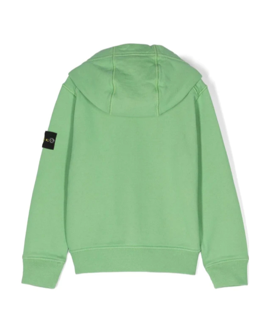 Stone Island Compass-patch Zip-up Jacket In Green