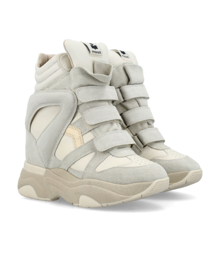Isabel Marant Balskee High Top Sneakers With Wedge Shoes In Nude