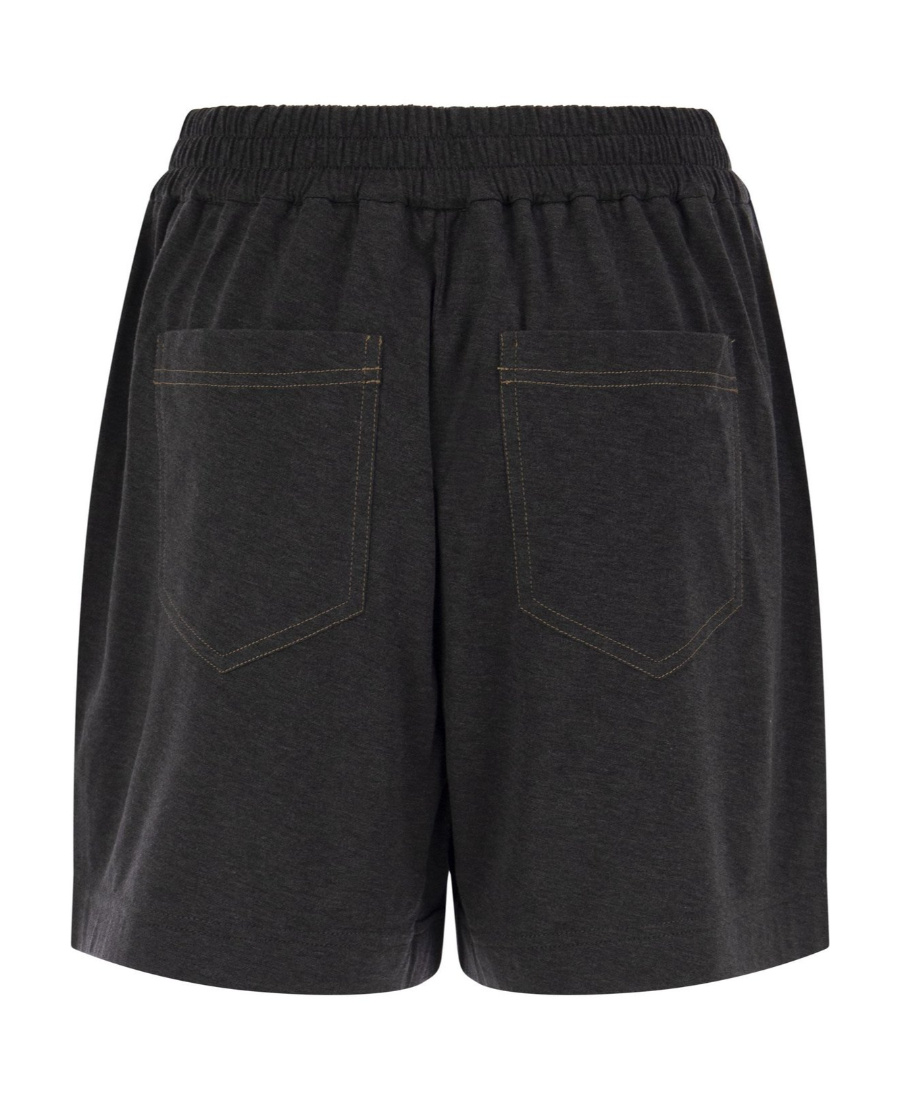 Brunello Cucinelli Straight-leg Cotton Shorts In Black