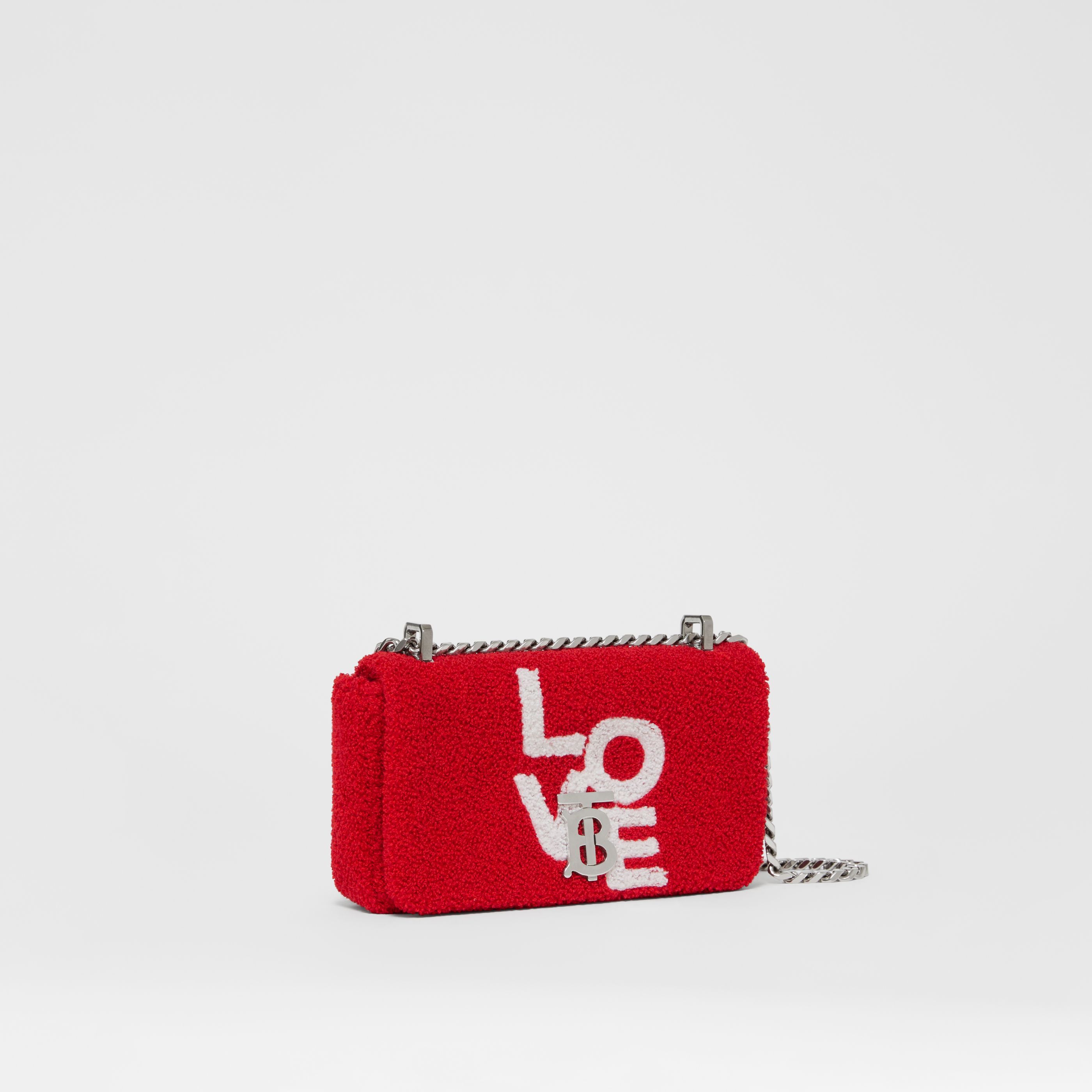 Burberry Mini Lola Love-motif Towelling Bag In Red