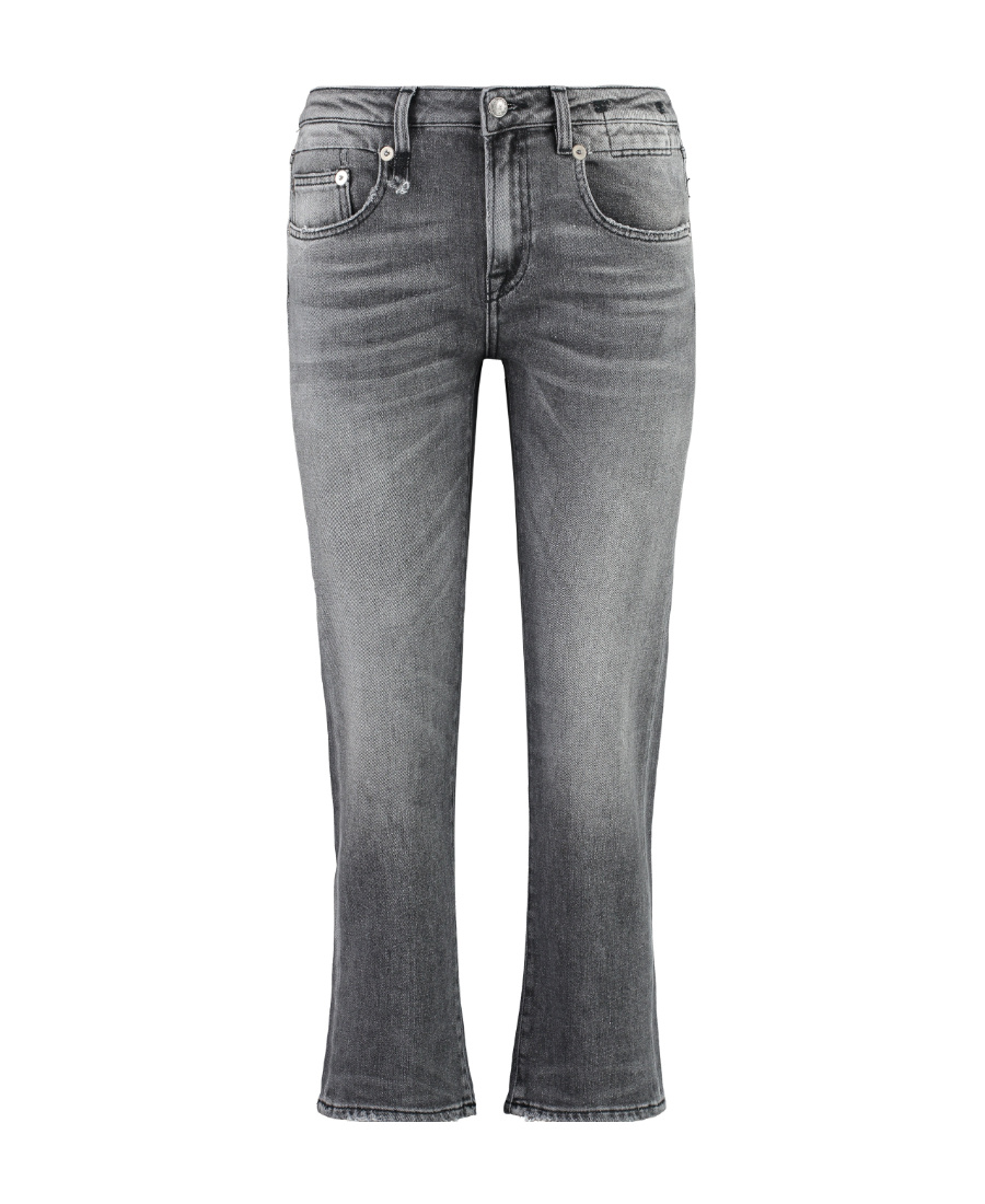 R13 Button Denim Trousers In Gray