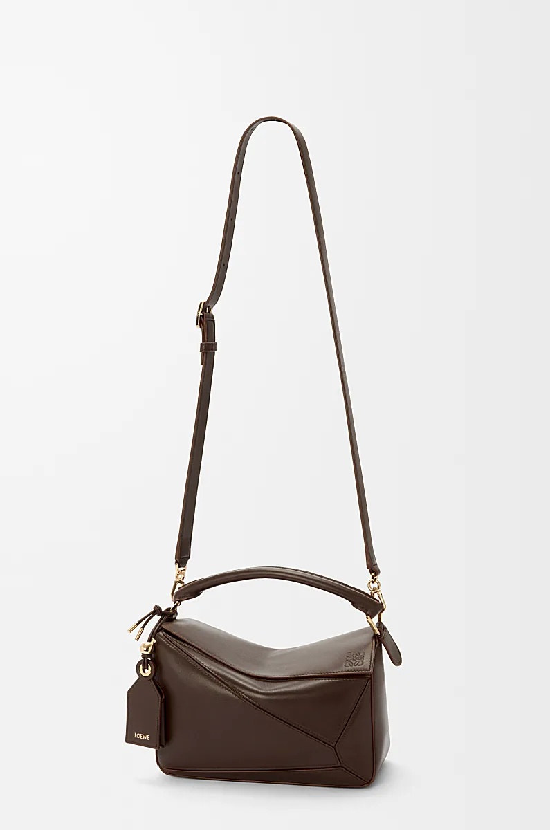 Loewe Small Puzzle Shoulder Bag In Brown