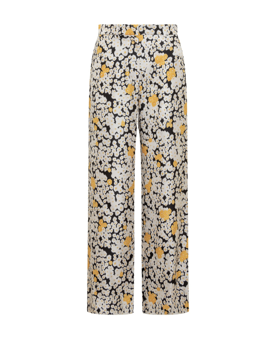 Lanvin Printed Satin Pant In Nude
