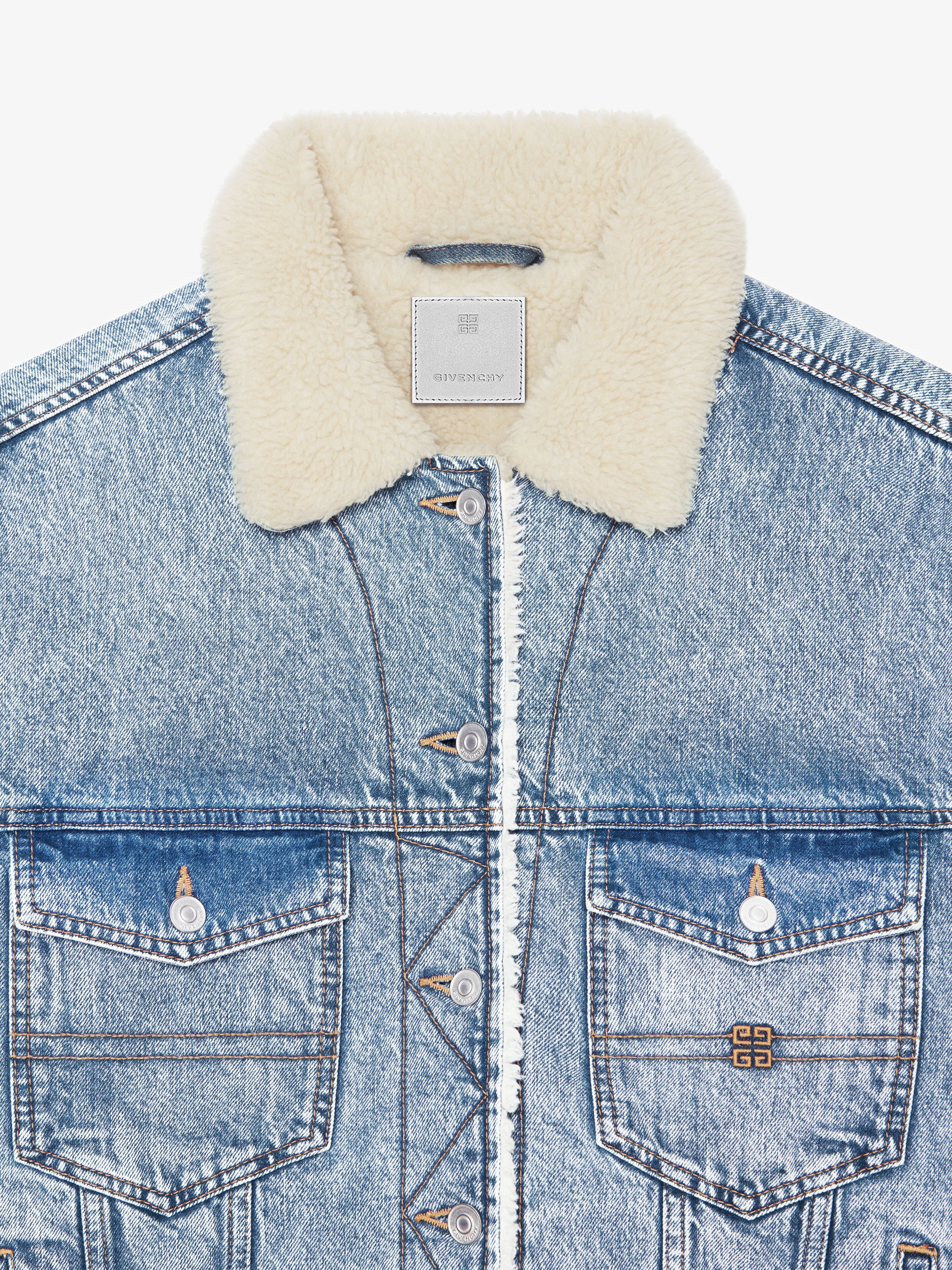 Givenchy Womens Light Blue Logo-embroidered Contrast-collar Denim Jacket In Blue