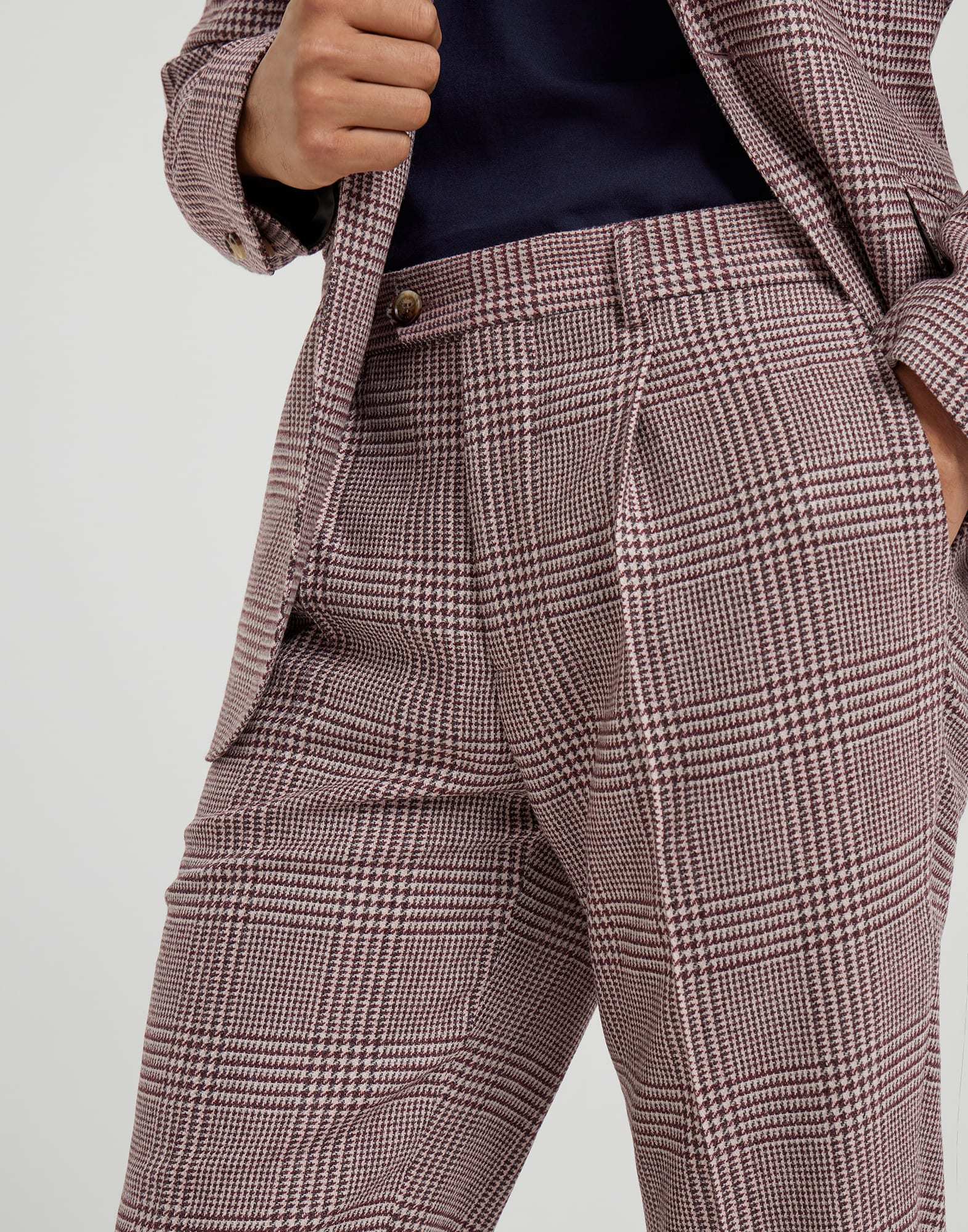 Brunello Cucinelli Pleated Cotton-cashmere Blend Trousers In Multi