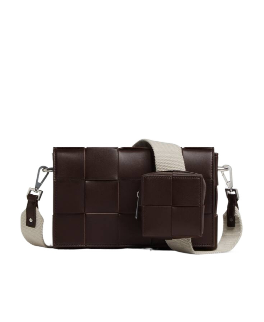 Bottega Veneta Intrecciato Leather Shoulder Bag In Brown
