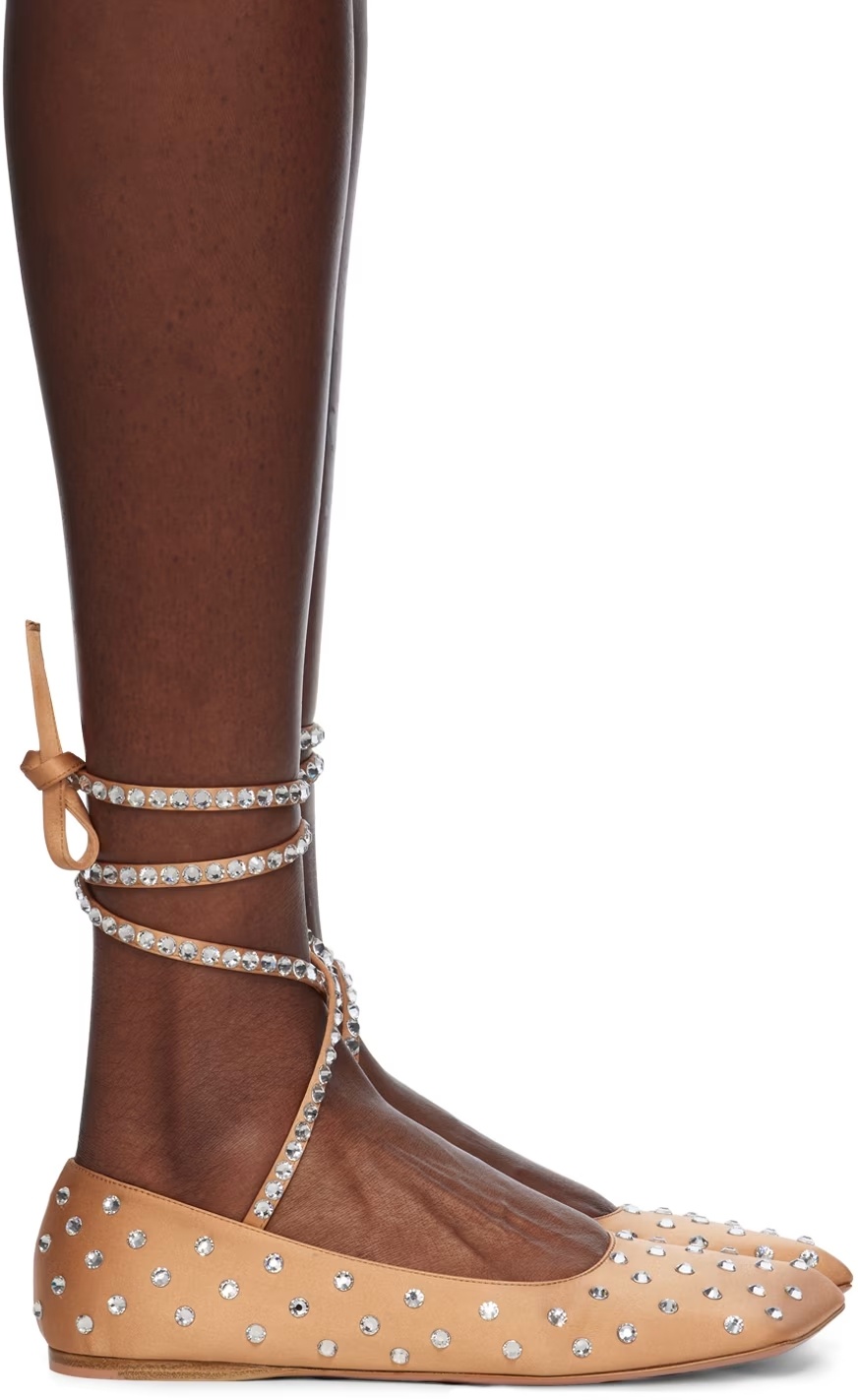 AMINA MUADDI LACE-UP BALLET SHOES