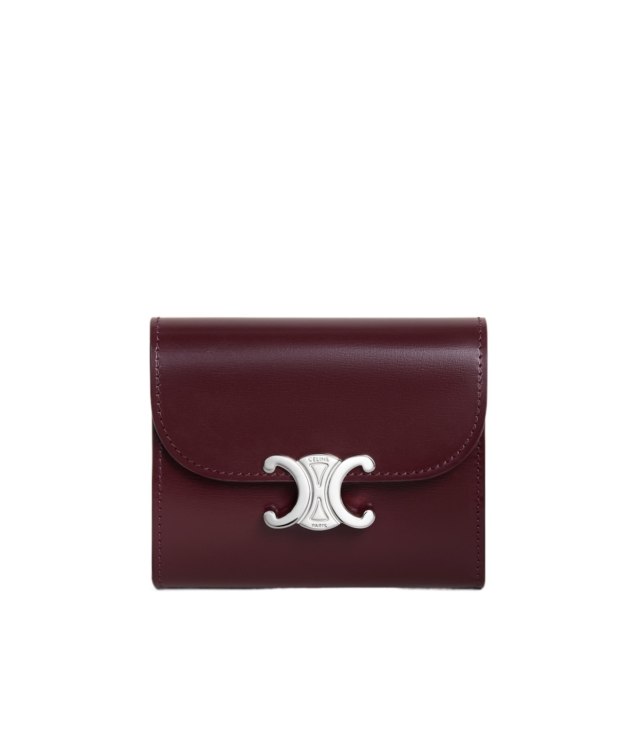 Celine Small Flap Wallet Triomphe In Shiny Calfskin