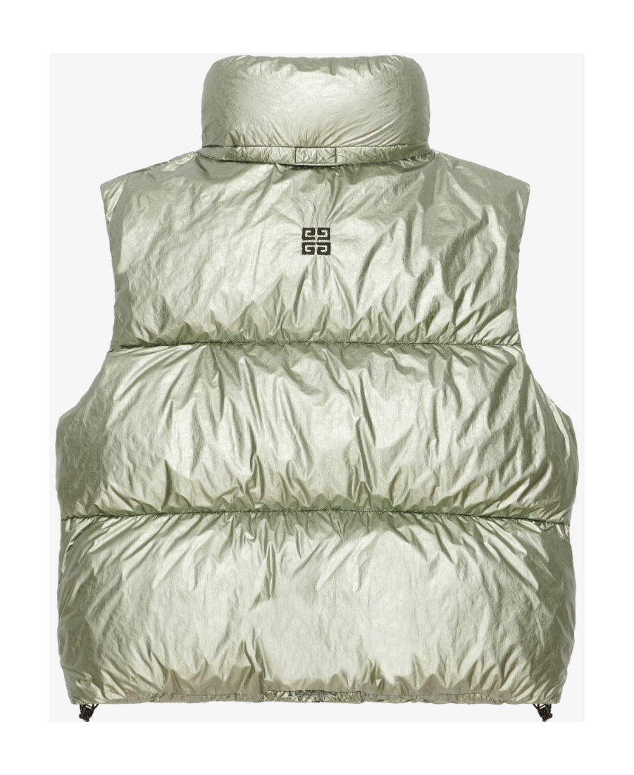 Givenchy Metallic-finish Down Gilet In Green