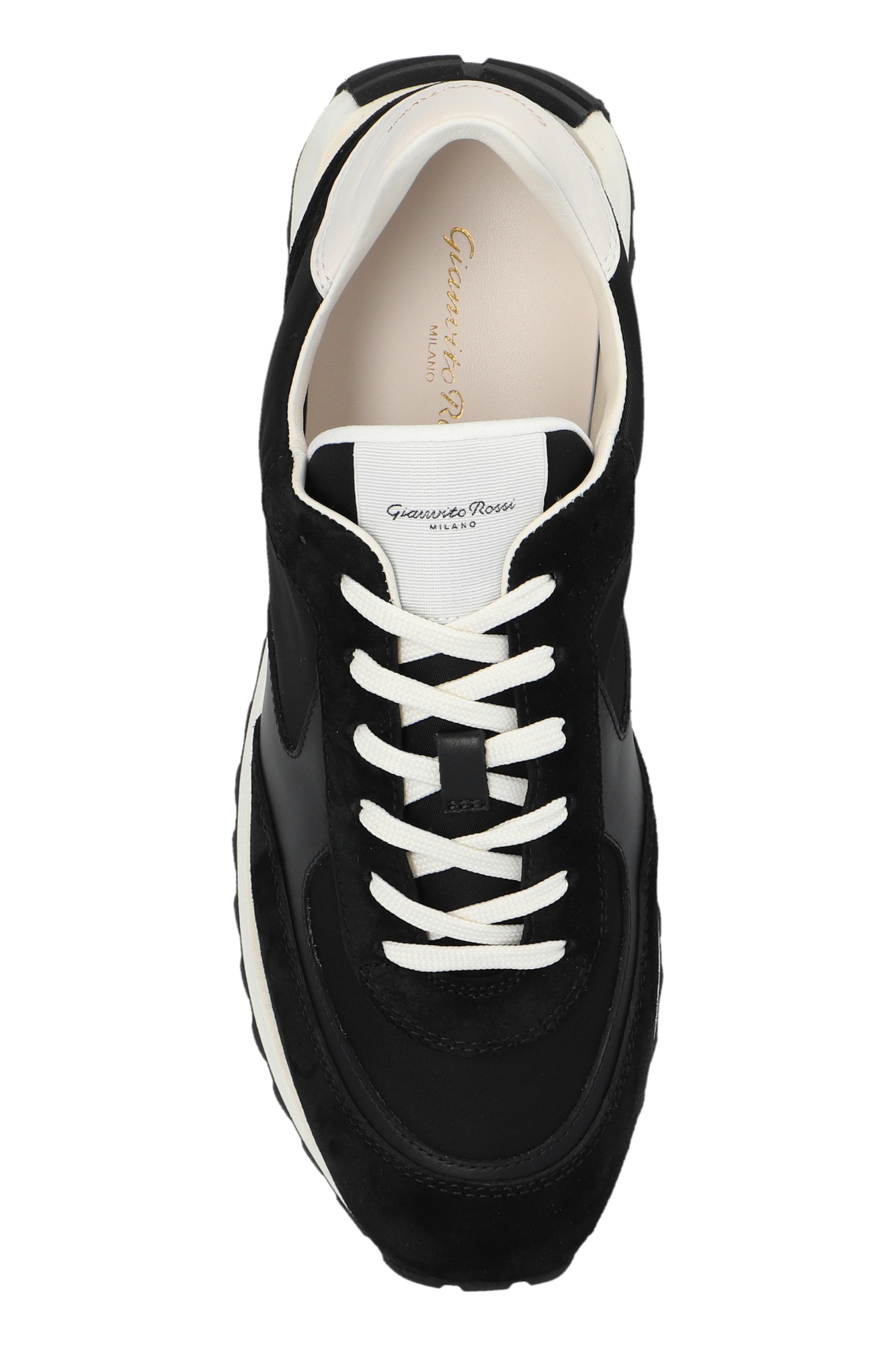 Gianvito Rossi Gravel Panelled Suede Sneakers In Black