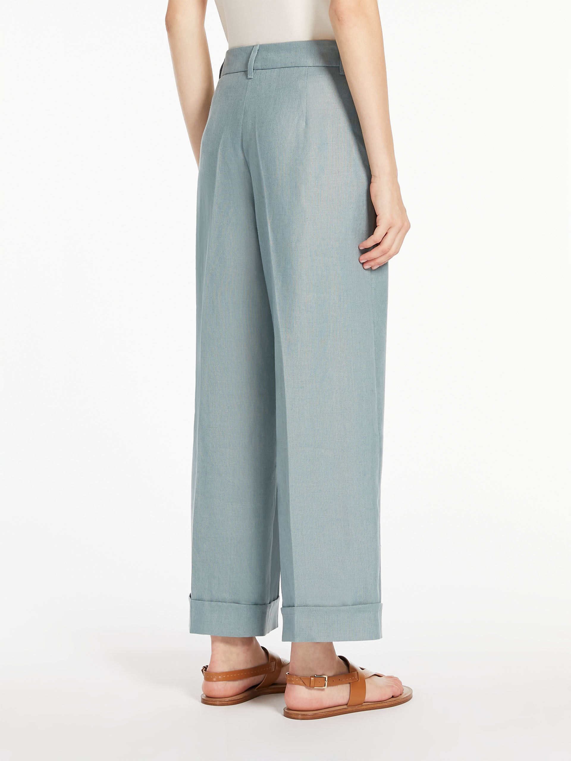 Max Mara Wide-leg Pleated Casual Pants In Gray