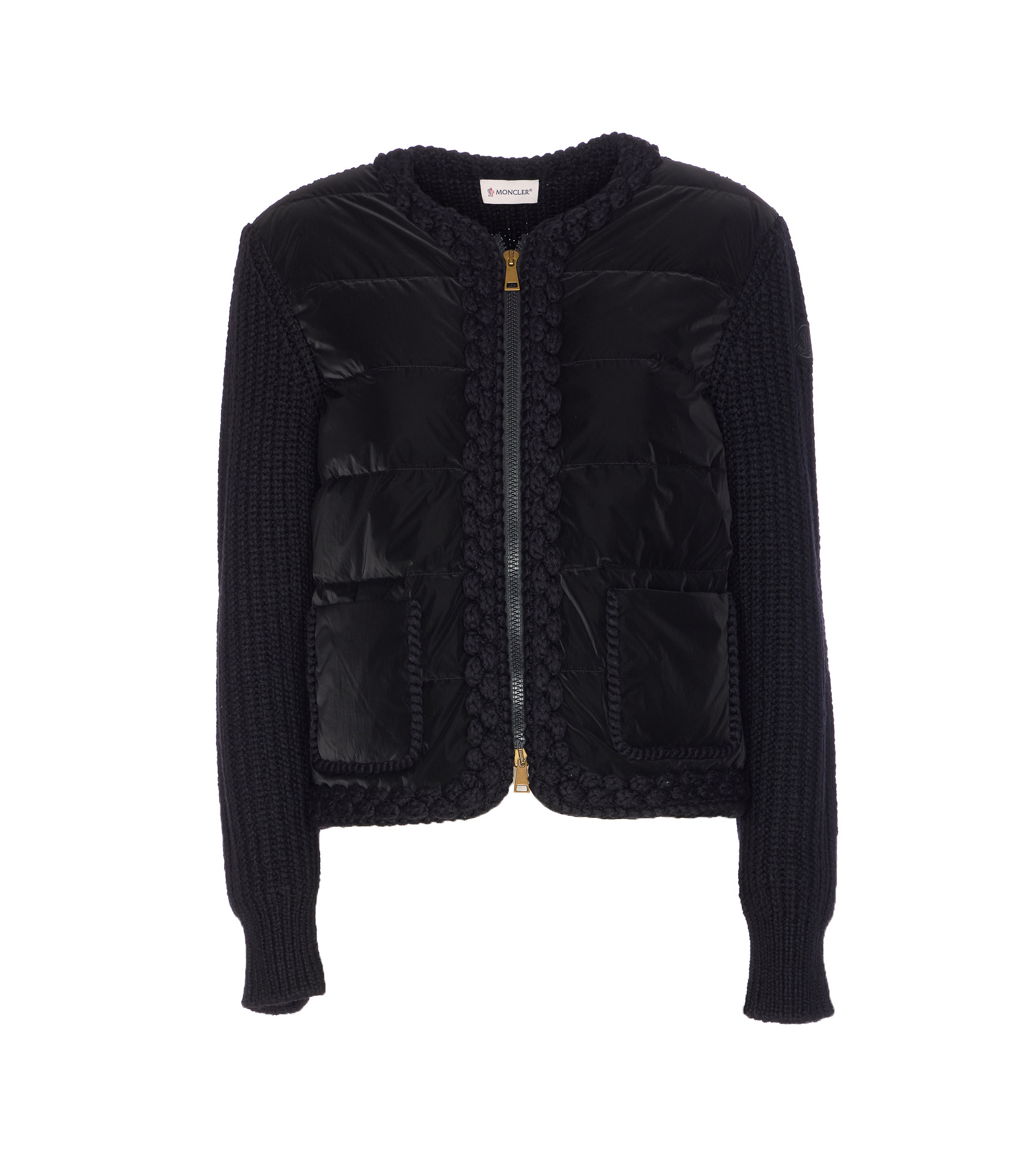 Moncler Long-sleeved Down Jacket In Black