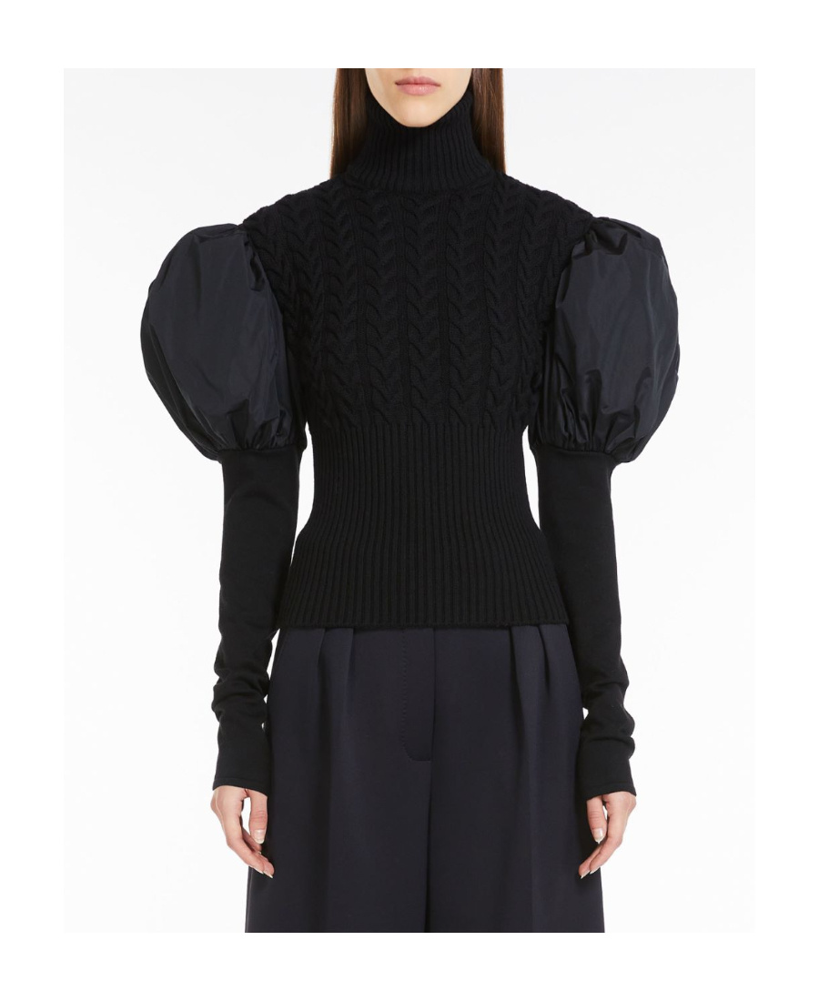 Max Mara High-necked Long-sleeved Sweater In Black