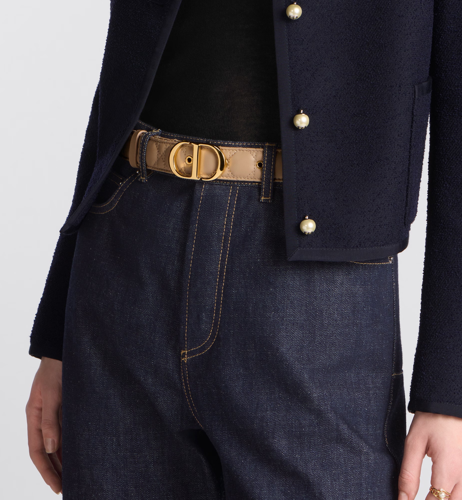Dior 30 Montaigne Belt In Nude