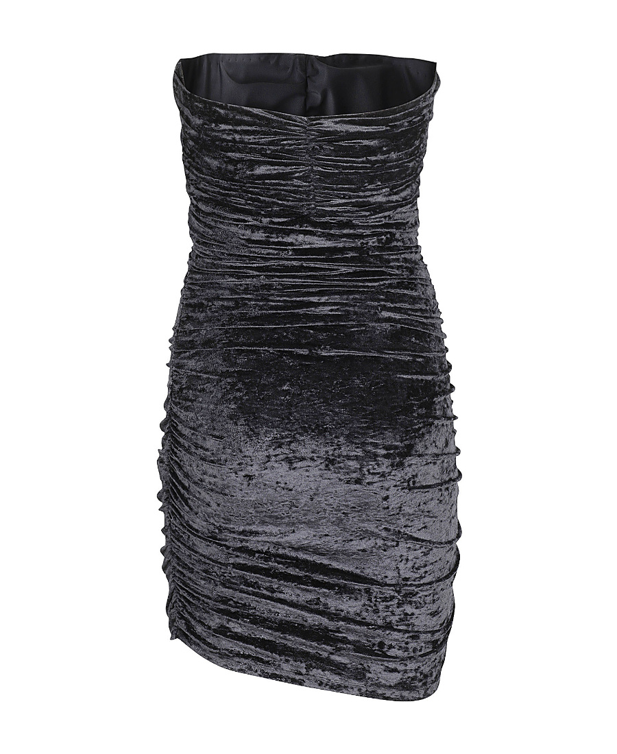 Amen Dress In Crush Velvet In Black