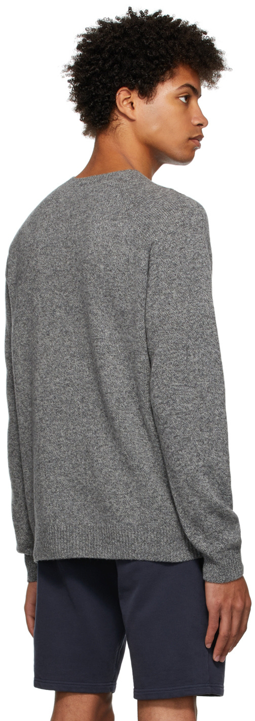Sunspel Gray Round-neck Knitted Pullover In Gray