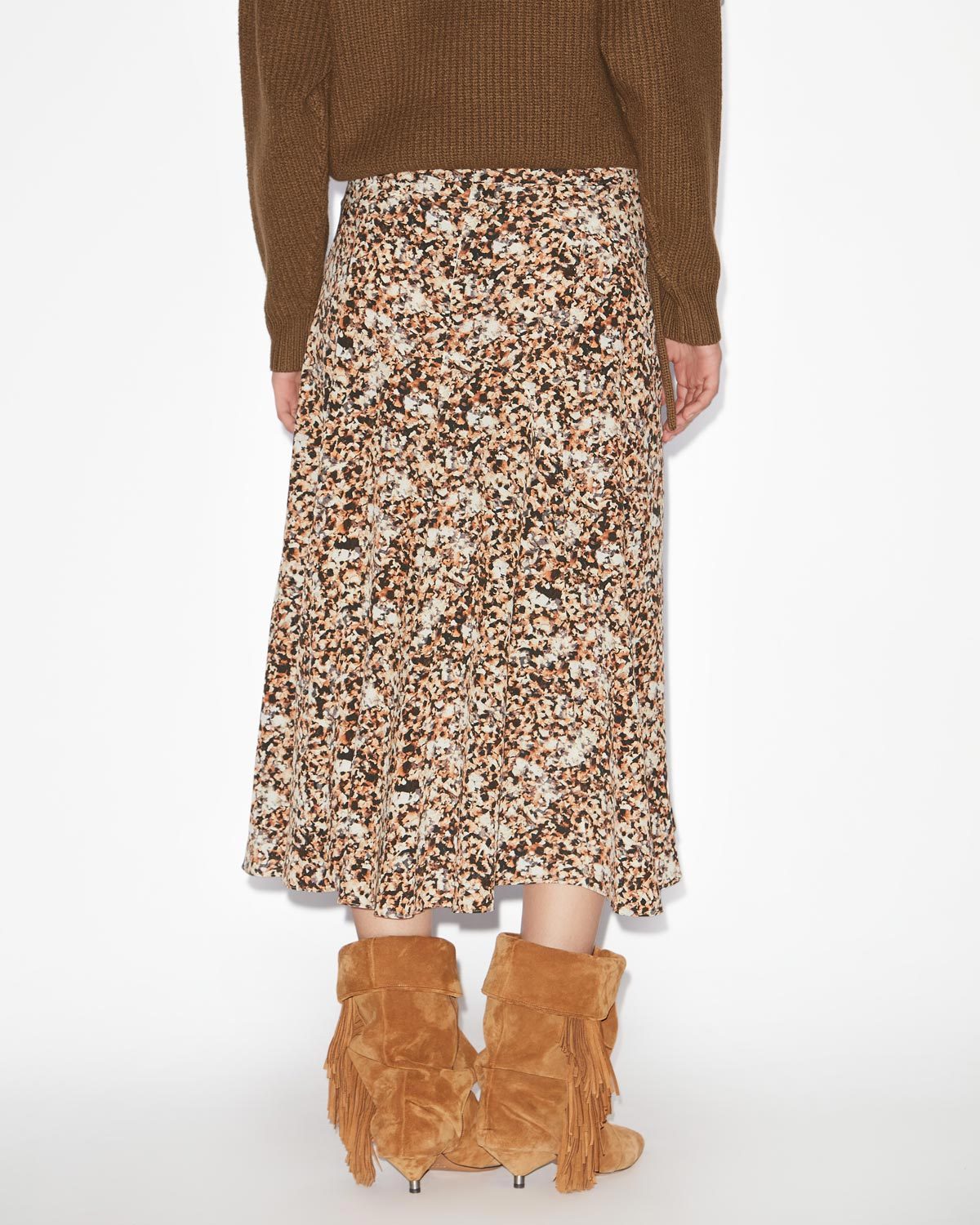 Isabel Marant Olena Draped Midi Skirt In Brown